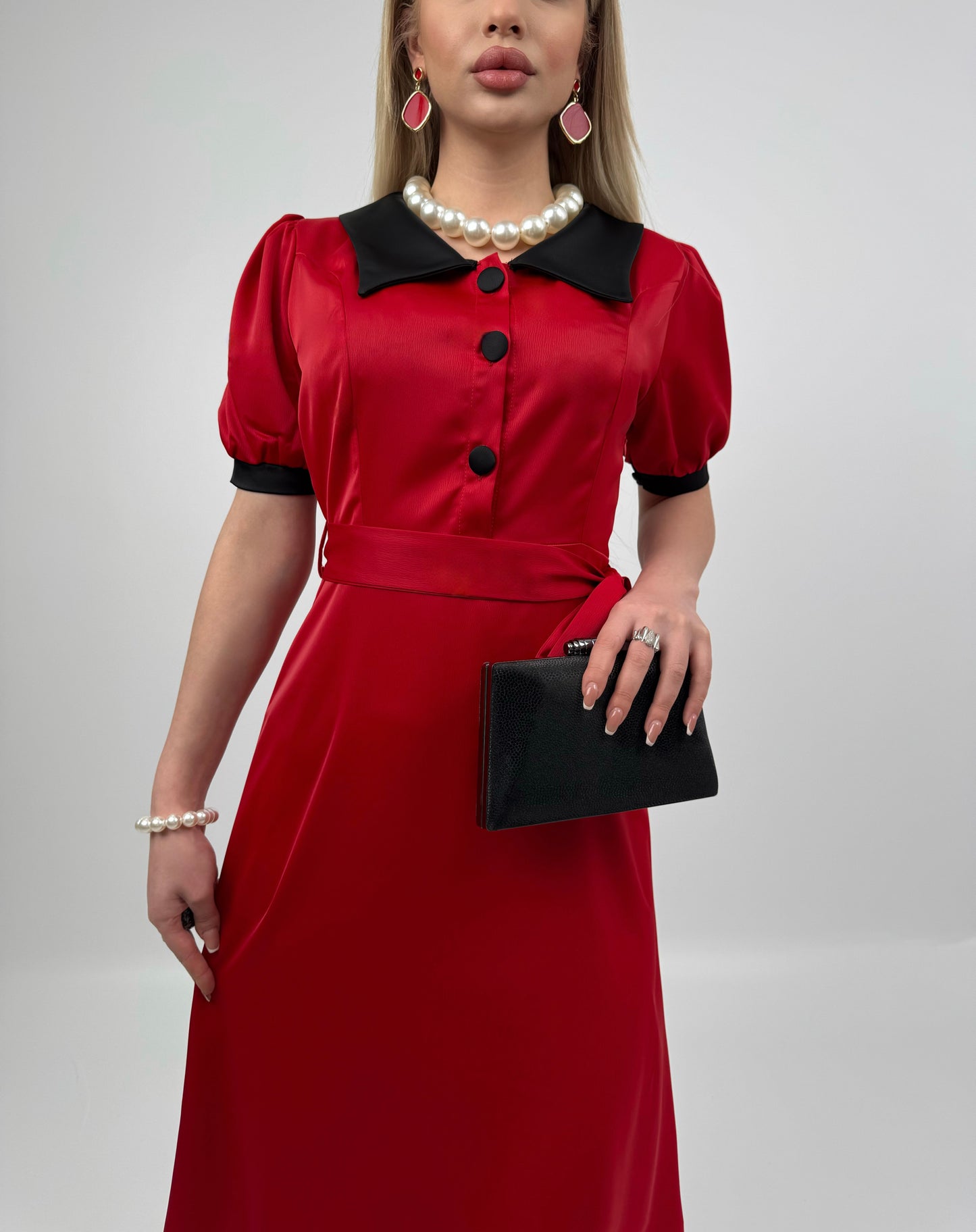 Saten Retro Elbise